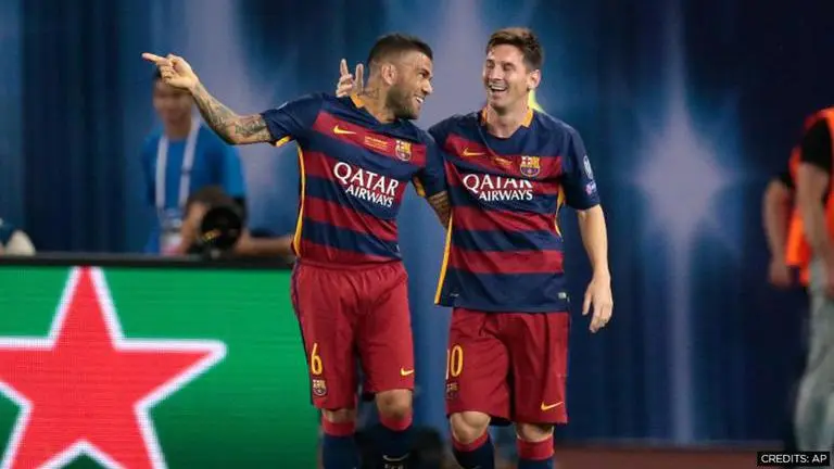 Dani Alves and Lionel Messi