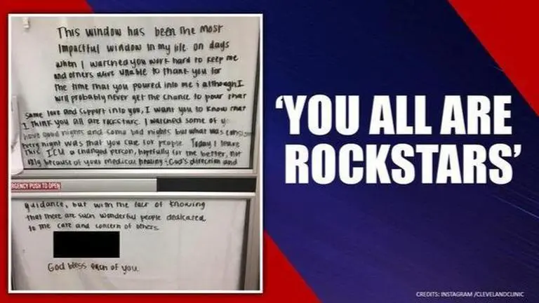 Coronavirus: Patient leaves heartwarming note for ICU 'rockstars' after recovery COVID-19: patient leaves adorable message for ICU staff after recovery