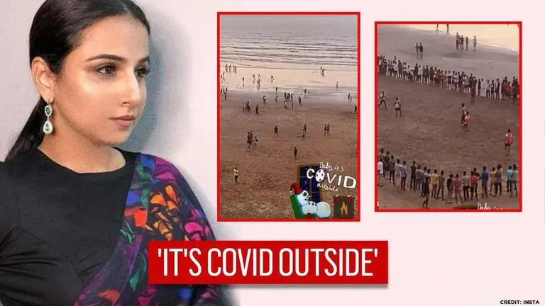 Vidya Balan shares crowded scenes from Mumbai's Juhu Beach amid ongoing COVID-19 Vidya Balan