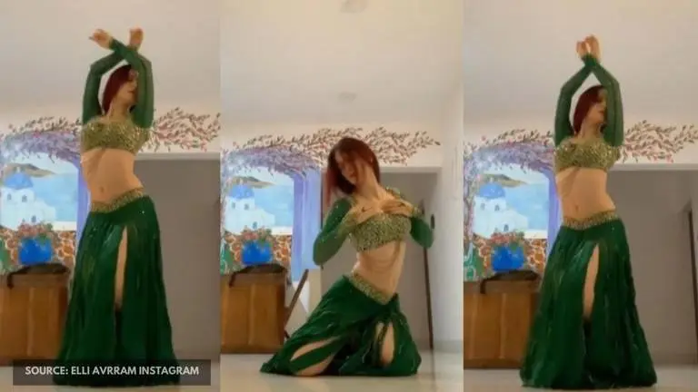 Elli AvrRam 'brings Bollywood home' as she belly dances to Deepika Padukone's song Elli AvrRam