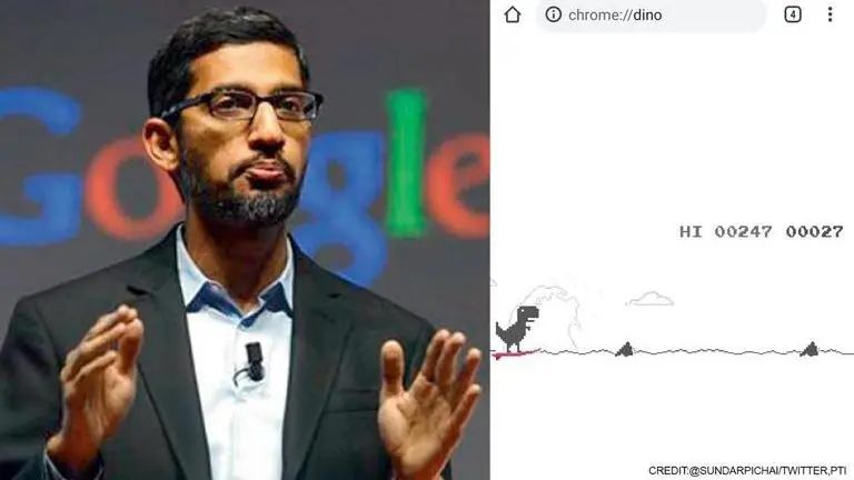 Sundar Pichai loses Google Chrome's Dinosaur game, says 'need to work on surfing skills' Sundar Pichai