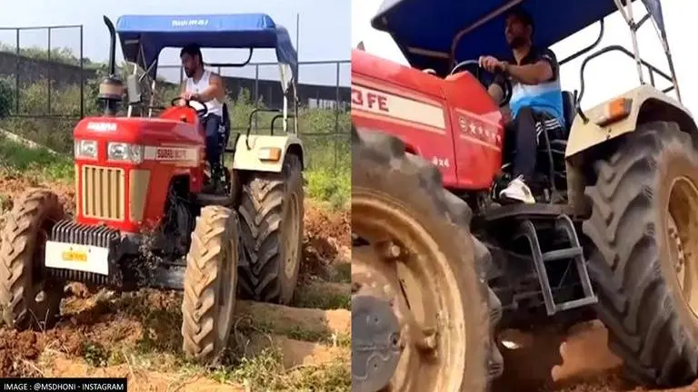MS Dhoni's first social media update in 2 years making heads turn, drives tractor on farm MS Dhoni
