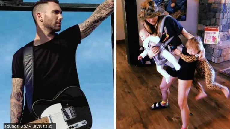Adam Levine twins with his daughter in family picture; quips 'girls just wanna have fun' Image Source: Adam Levine's Instagram