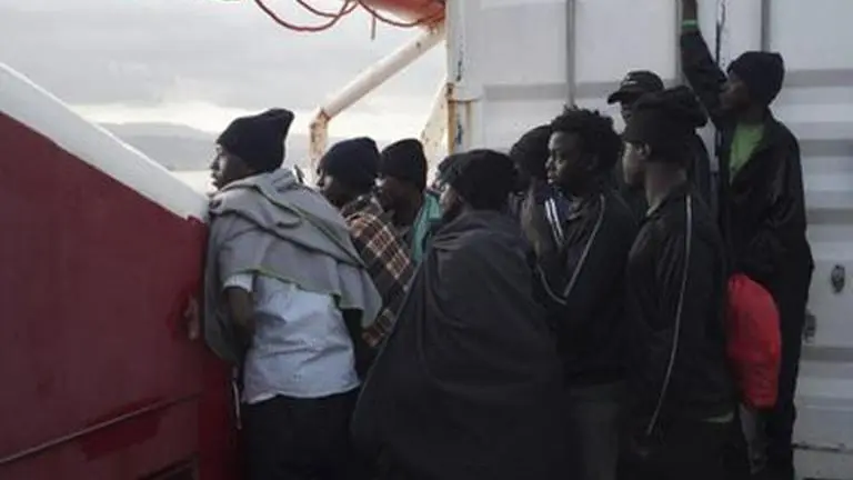 Suspected migrants brought to Dover by UK forces Suspected migrants brought to Dover by UK forces