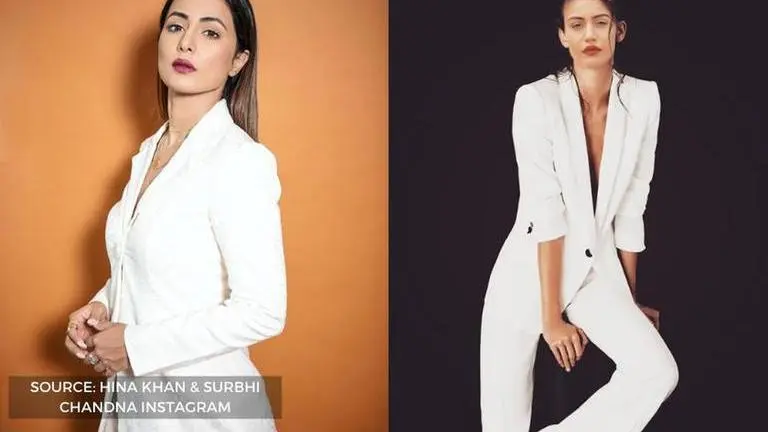 Surbhi Chandna and Hina Khan bring forward their white blazer game; See pics Surbhi Chandna