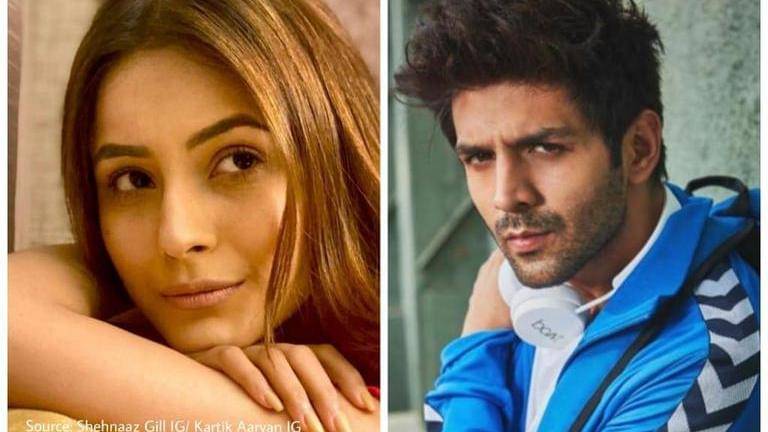 Shehnaaz gill reacts to kartik aaryan's covid-19 news, wishes 'speedy recovery'
