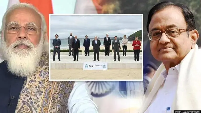 Chidambaram laments PM Modi's 'virtual' G7 speech; says 'India least vaccinated' Chidambaram, modi