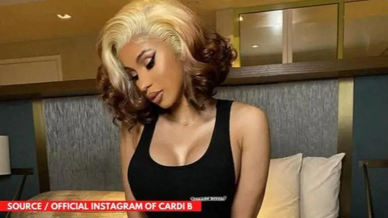 Cardi B goes all glam with makeup & a curled up blonde wig in her latest post; See here Cardi B