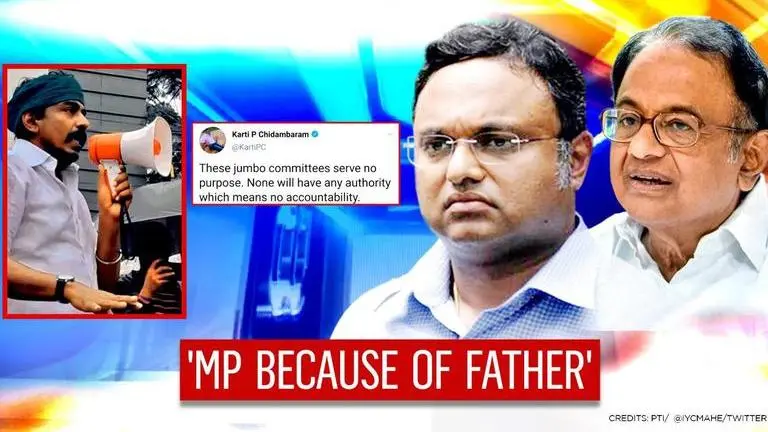 Now, Karti Chidambaram called dynast by TN Congress neta; 'became MP because of father' Tamil Nadu