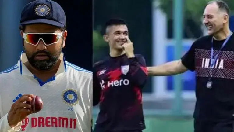 'They have taken a giant leap': Rohit Sharma credits ISL for the improvement in Indian football Rohit Sharma, Sunil Chhetri, Igor Stimac