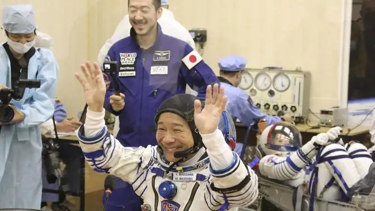 Russian rocket carrying Japanese billionaire jets off to hold badminton tournament on ISS Russia