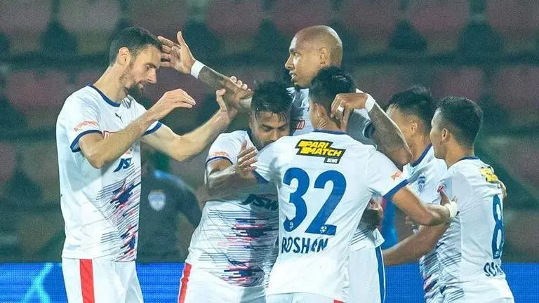 Alan Costa's late header hands Bengaluru FC 2-1 win over NEUFC Alan Costa celebrating his goal