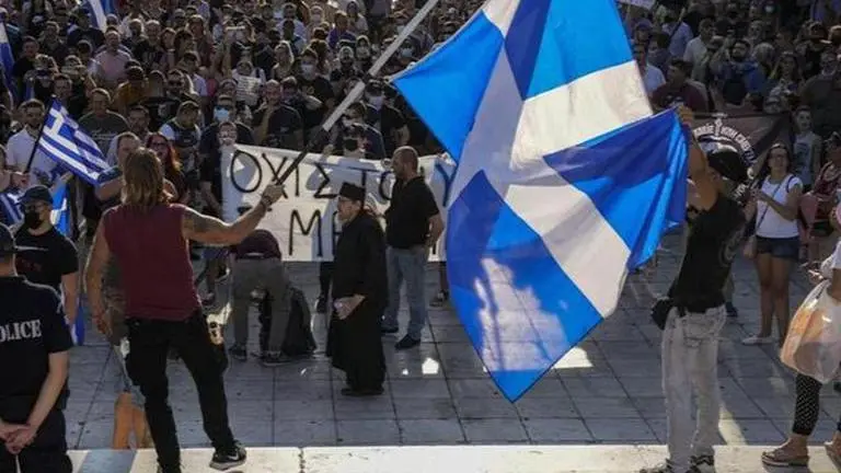 Greece: Police fire water cannons, tear gas at anti COVID-vaccination protesters Greece