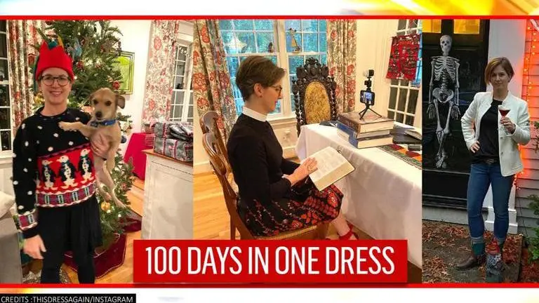 'ThisDressAgain': Woman wears same dress for 100 days as part of a challenge same dress