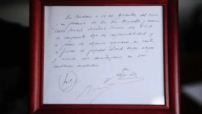 Lionel Messi's first contract with Barcelona was signed on a napkin; Now it's up for auction Lionel Messi