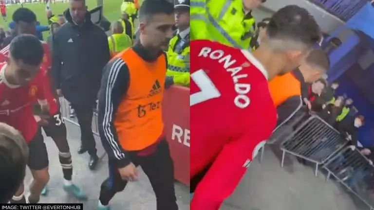 Cristiano Ronaldo, Manchester United, Everton, Man United vs Everton news, ronaldo smashes fan's phone, ronaldo gets angry on fan, ronaldo angry
