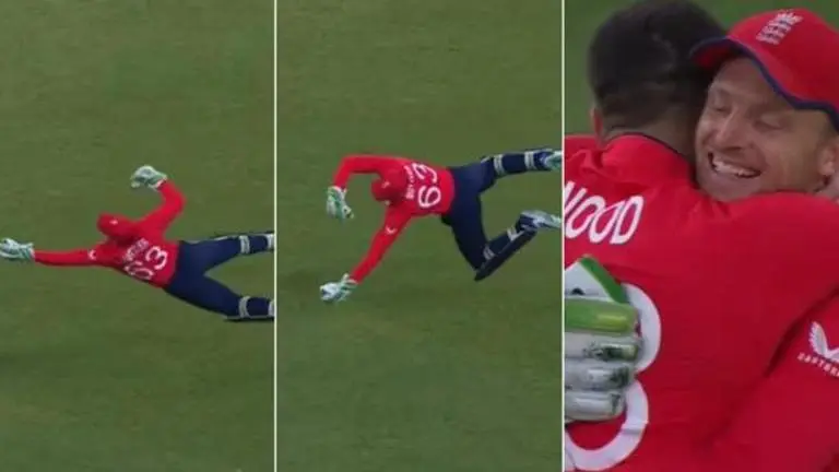 Jos Buttler defies laws of physics to take a screamer of a catch in T20 World Cup | WATCH Jos Buttler, Jos Buttler catch, England vs Afghanistan, T20 World Cup, best catches of T20 World Cup 2022, best catch in cricket