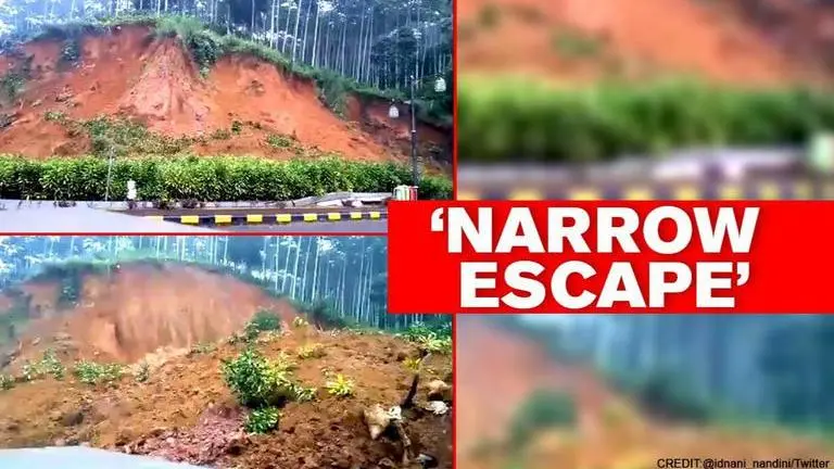 Video: Biker escapes landslide just in nick of time; netizens call him lucky Footage