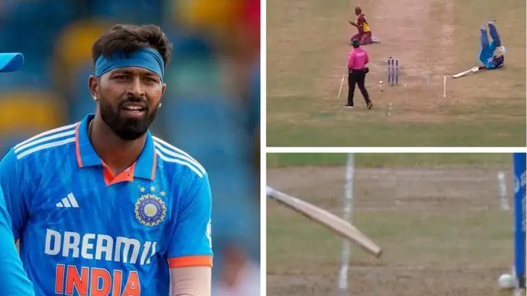 IND vs WI: Controversy erupts after Hardik Pandya's one-of-a-kind dismissal - WATCH Bizzare as it can get! Hardik Pandya finds himself at the wrong end in this runout - WATCH