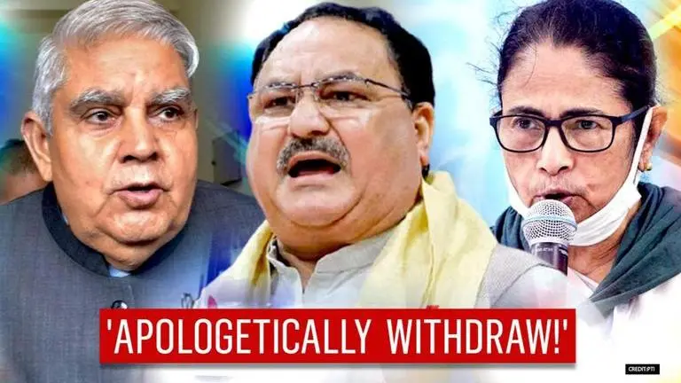 'Withdraw it': WB Guv tells CM Mamata her 'Nadda, Fadda...' jibe outrages Bengal's culture Jagdeep Dhankar