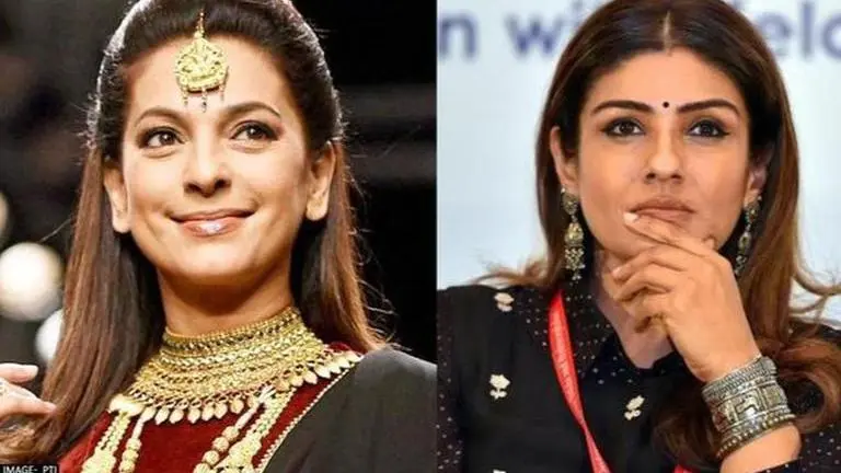 Juhi Chawla wishes 'adventurous spirit' Raveena Tandon on her birthday; See pictures Juhi Chawla, Raveena Tandon