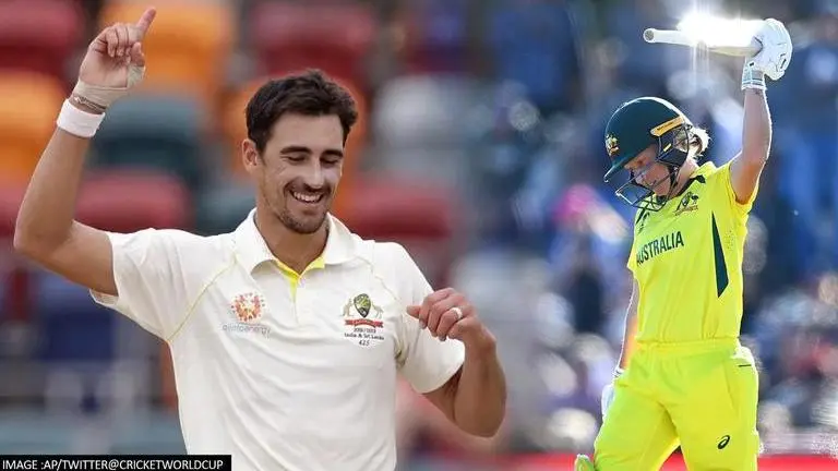 Women's World Cup: Mitchell Starc applauds from stands as wife Alyssa Healy slams century Mitchell Starc applaudes Alyssa Healy century