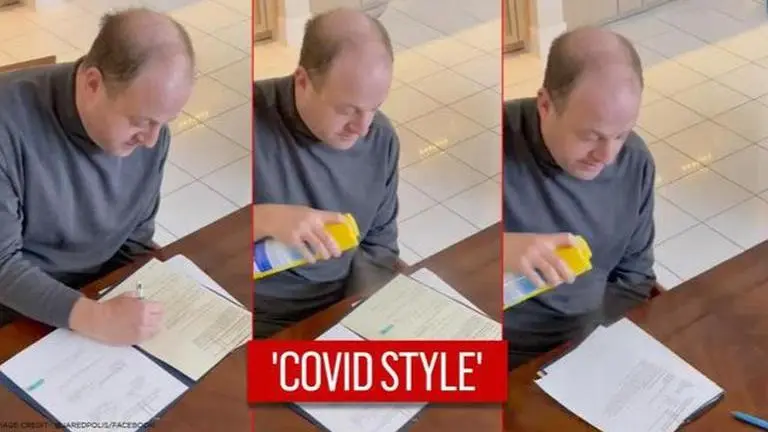 Video of COVID +ve US Governor sanitising bill after signing leaves netizens impressed Coronavirus