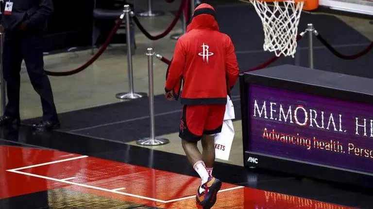 Harden kept out of practice after he disparages Rockets