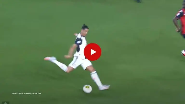 Cristiano Ronaldo leaves Genoa goalkeeper stranded with long-range screamer; watch video cristiano ronaldo