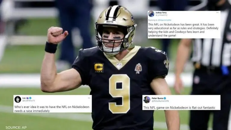 NFL playoff broadcast on Nickelodeon draws positive reactions from fans on social media nfl playoff