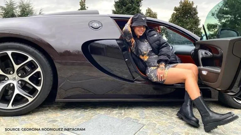 Cristiano Ronaldo's girlfriend Georgina Rodriguez poses in Juve star's rare £1.7m Bugatti Cristiano Ronaldo
