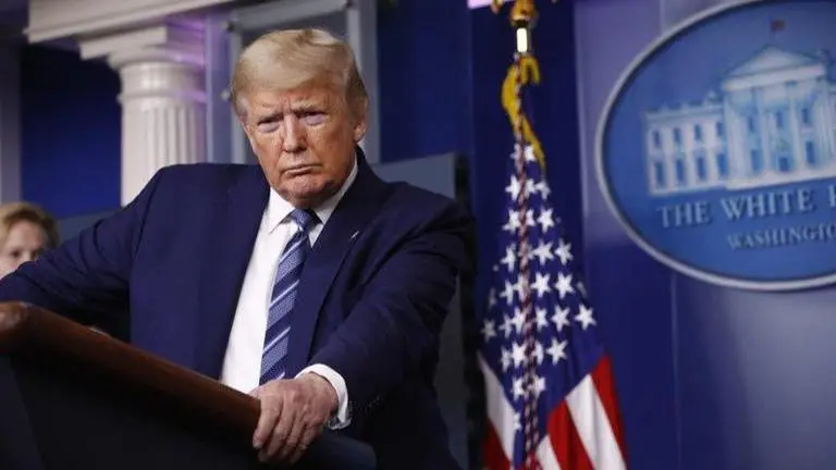 Trump tempers grave assessments with optimism