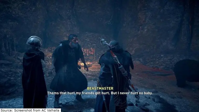 AC Valhalla beastmaster: How should you help the Beastmaster NPC in AC Valhalla? Image Source: Screenshot from AC Valhalla