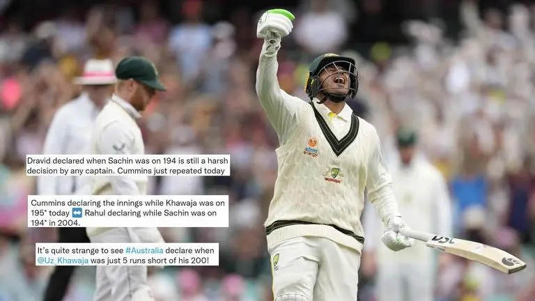 Pat Cummins, Usman khawaja, Sachin Tendulkar, Rahul Dravid, Australia vs South Africa, usman khawaja 195, sachin tendulkar 194 not out, india vs pak