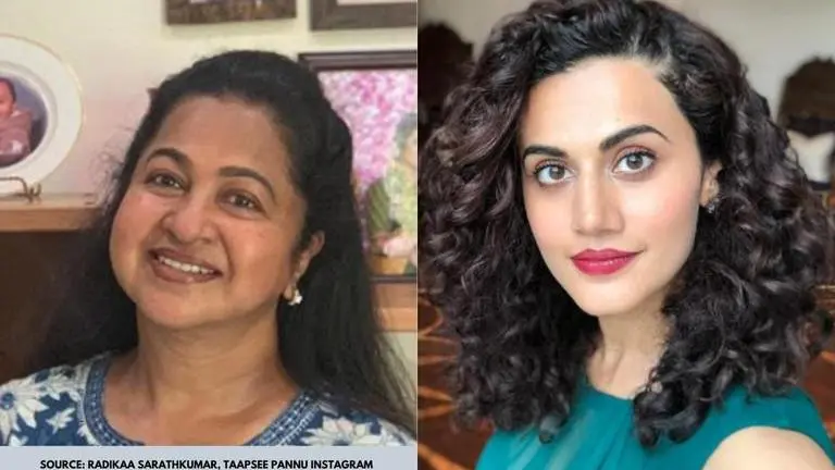 Radikaa Sarathkumar shares lovely BTS picture with Taapsee Pannu, says ‘devils at work’ Radikaa Sarathkumar