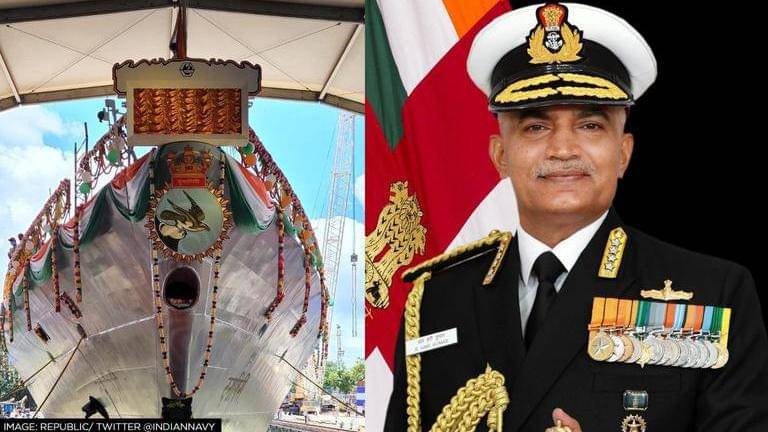 Kolkata: navy chief admiral hari kumar hails stealth warship ins dunagiri at launch event