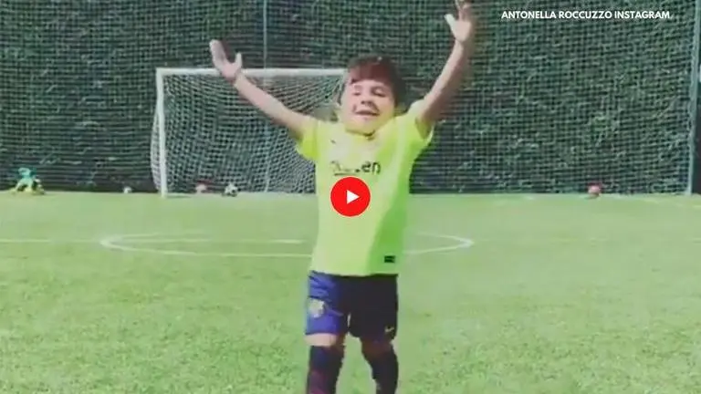 Lionel Messi's son imitates father's iconic goal celebration after scoring: Watch Lionel Messi