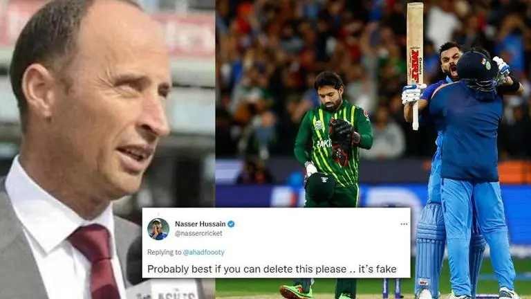 Nasser Hussain calls out fan's attempt to sully India’s win vs Pakistan with fake quotes Nasser Hussain