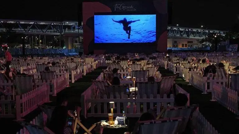 New Hong Kong park shows 'Jaws' to socially distanced crowd