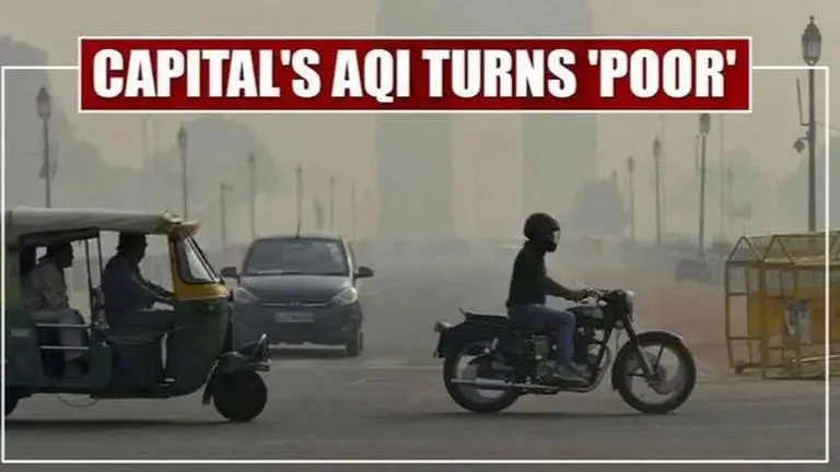 Delhi: Air quality index slips to 218, categorised as 'poor' Delhi