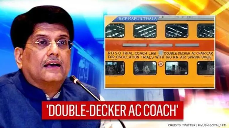 'Literally riding on air': Piyush Goyal shares glimpses of double-decker train coach double-decker