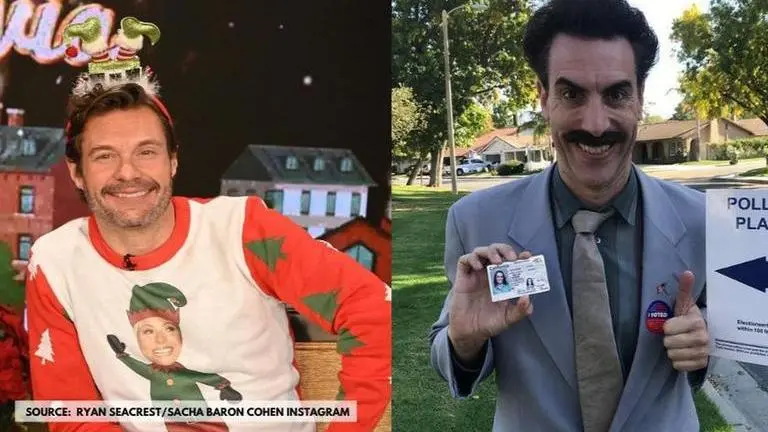 When Ryan Seacrest's tuxedo was covered with ash, courtesy of Sacha Baron Cohen ryan seacrest