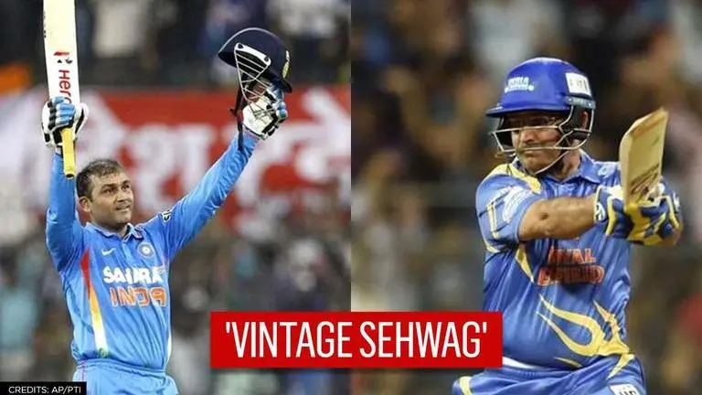 Sehwag turns clock back in time as he smashes 20-ball 50, Sachin strikes from other end Virender Sehwag