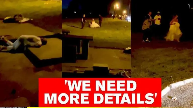 Video shows newlywed bride throwing punches in UK, she denies