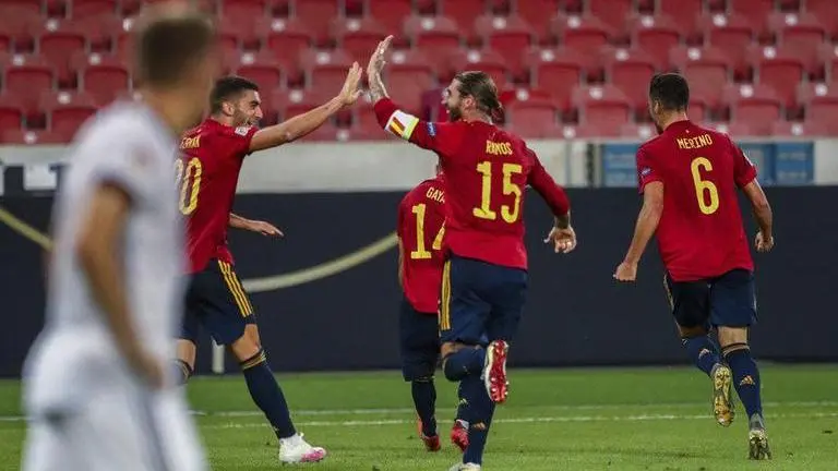 Spain grabs 1-1 draw in Germany as internationals resume