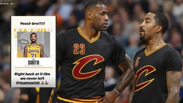 LeBron James welcomes No.21 JR Smith to the Lakers, says its like they 'never left' lebron james