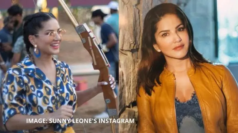 Sunny Leone channels her inner archeress on sets of 'Splitsvilla X3' Sunny Leone