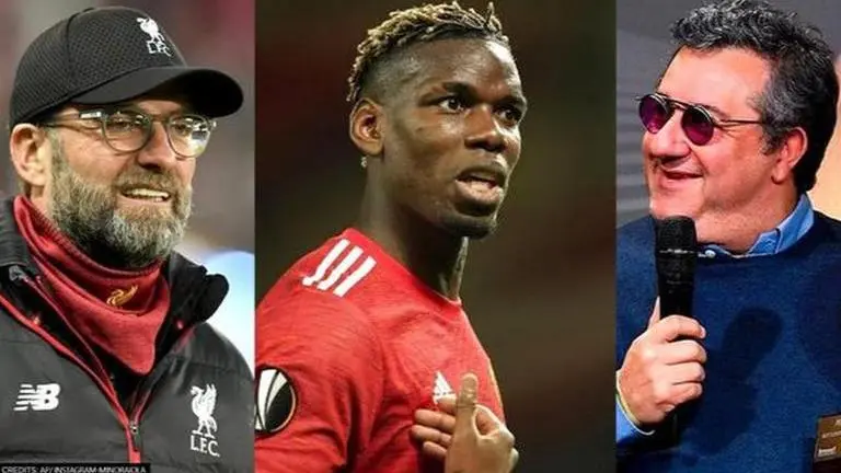 Paul PogbaLiverpool boss, Paul Pogba and Mino Raiola