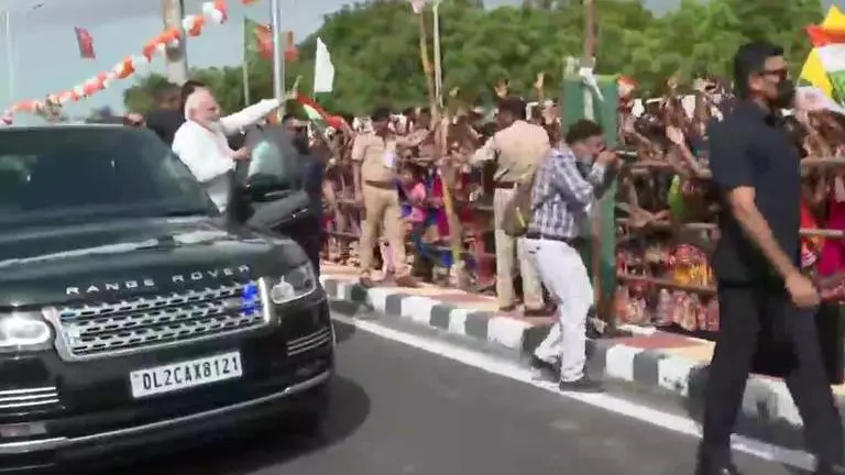 PM Modi holds roadshow in Bhuj on second day of Gujarat visit