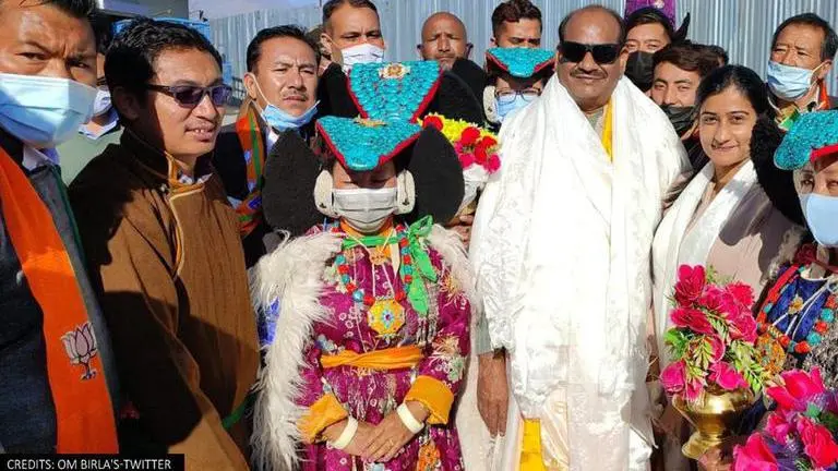 Om Birla arrives in Leh for 'Parliamentary Outreach Program', to visit Pangong Lake Lok Sabha